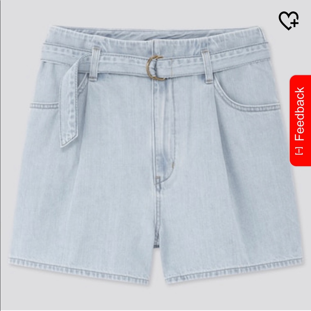 NWT🎁 Uniqlo High-Rise Belted Denim Shorts Small